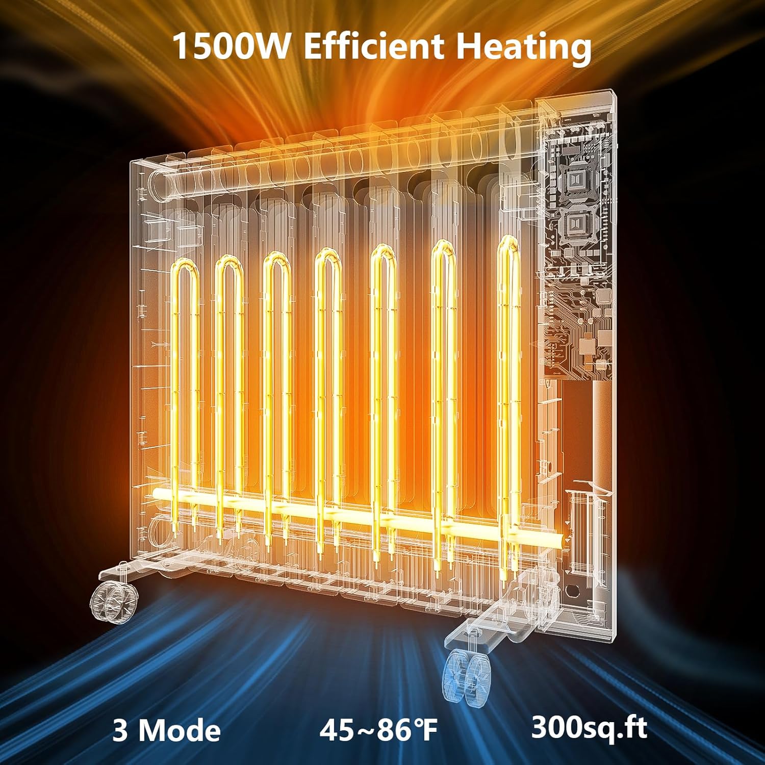 Lueptexx 1500W Convection Wall Panel Heater with Remote Control