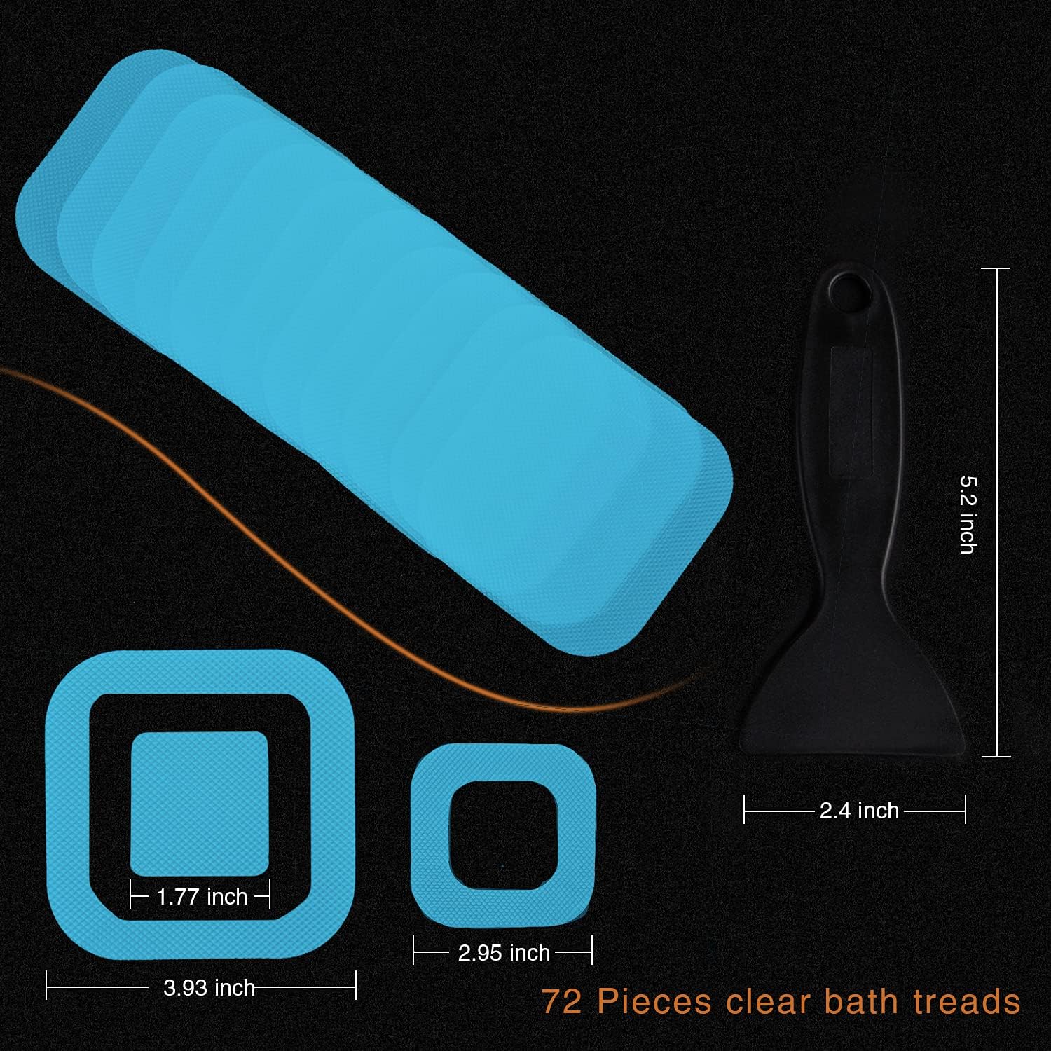 Non-Slip Bathtub Stickers with 36 PCS and Scraper