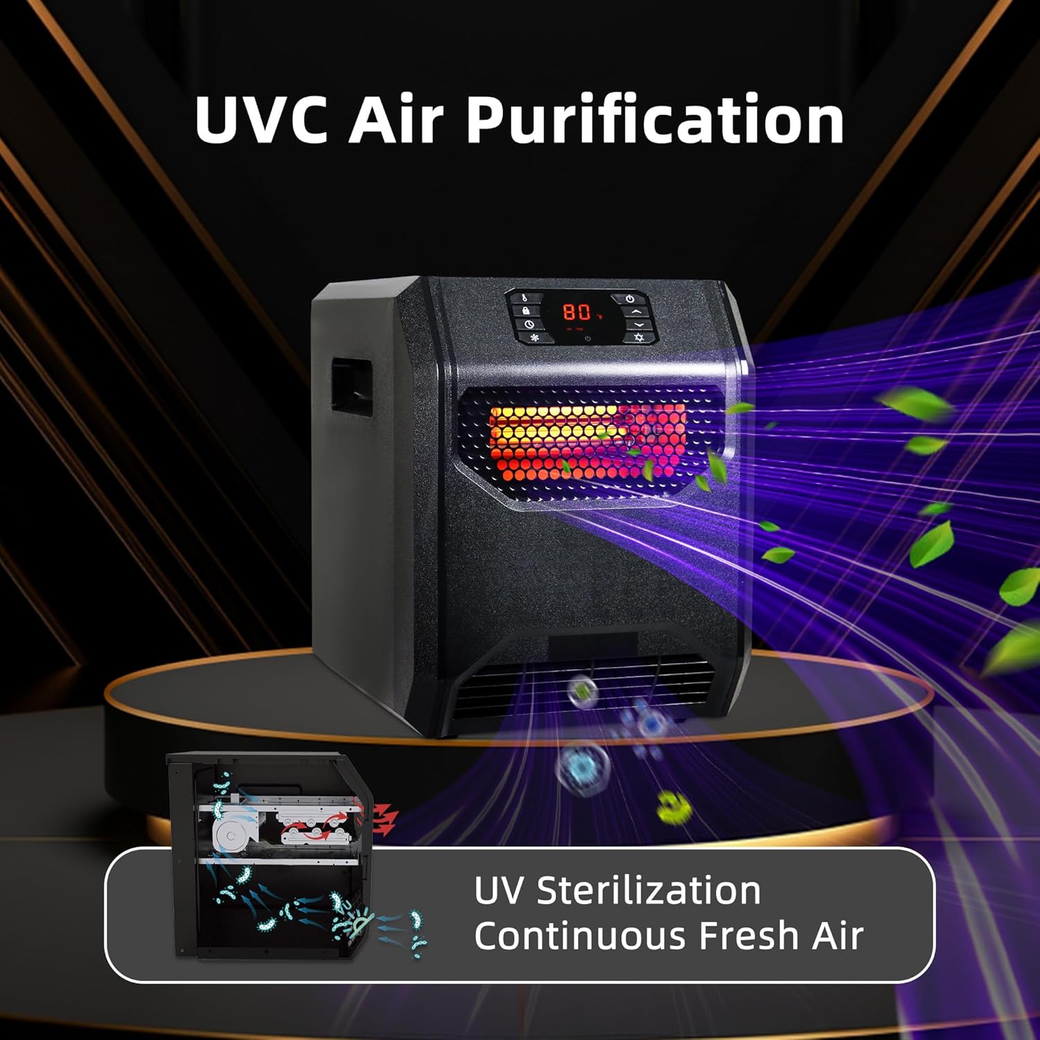 WEWARM 1500W Infrared Heater with UVC Air Purification
