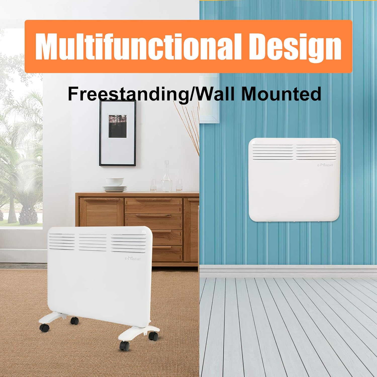 Vilobos Electric Heater with Quiet Operation and Adjustable Thermostat