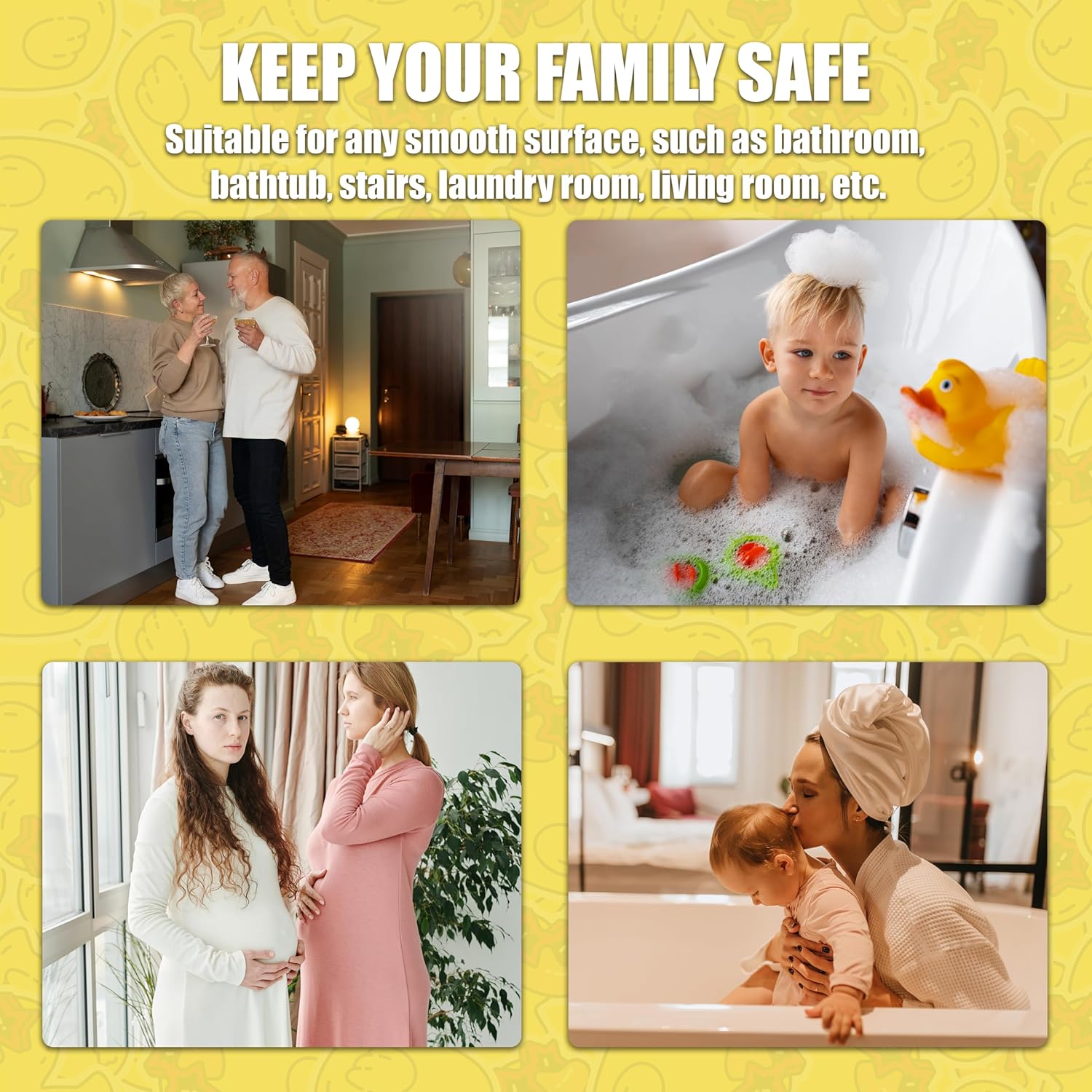 WIBUE Non-Slip Bathtub Stickers with Scraper