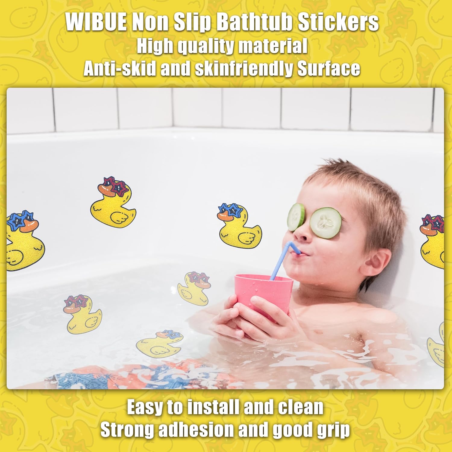 WIBUE Non-Slip Bathtub Stickers with Scraper