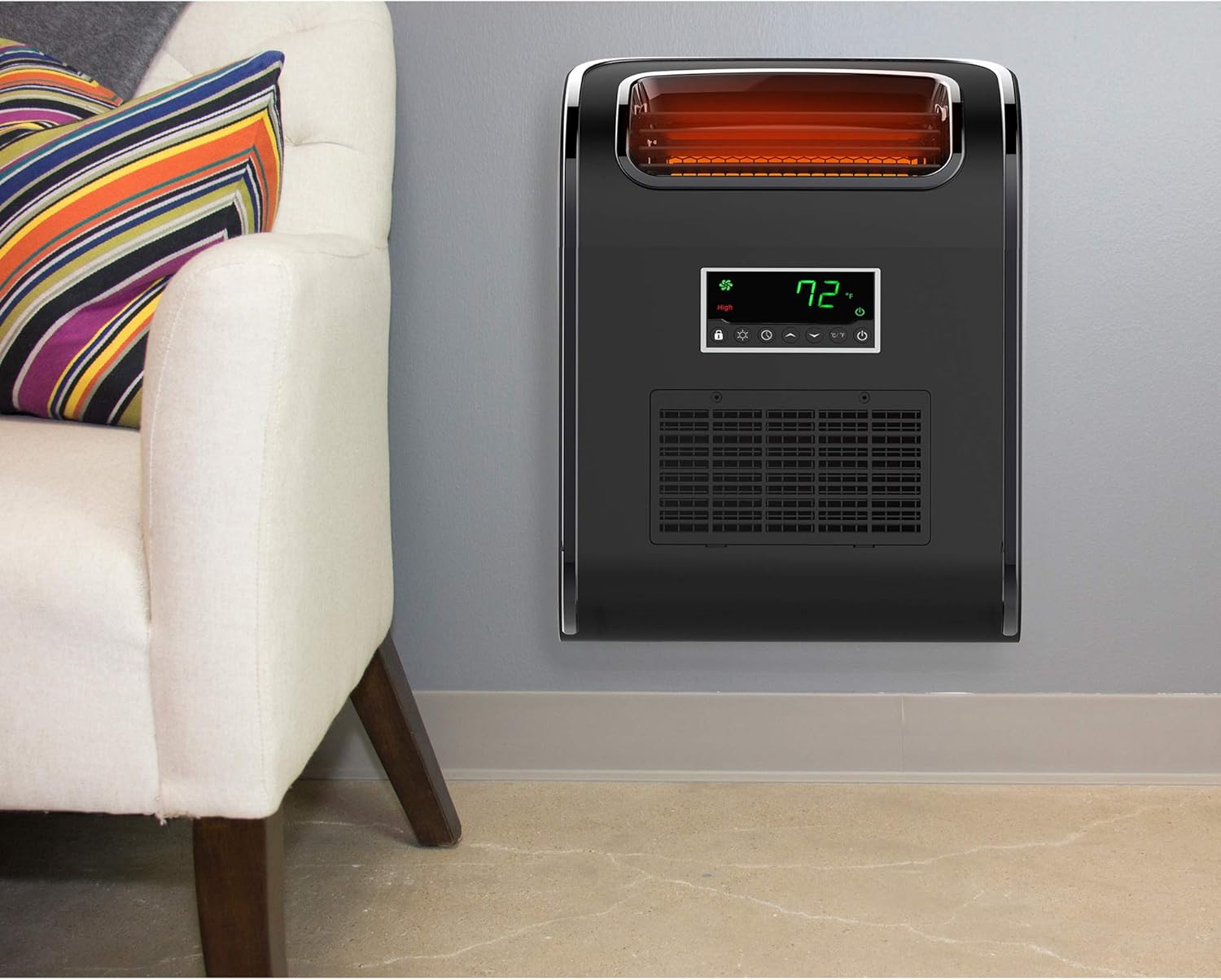 LifeSmart 3-Element Slim Line Heater Unit in Black Chrome 1