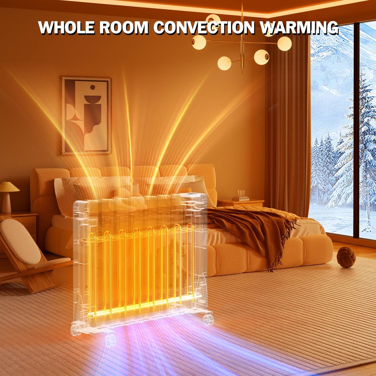 Eueiriup 1100W Electric Wall Heater with LED Display 1