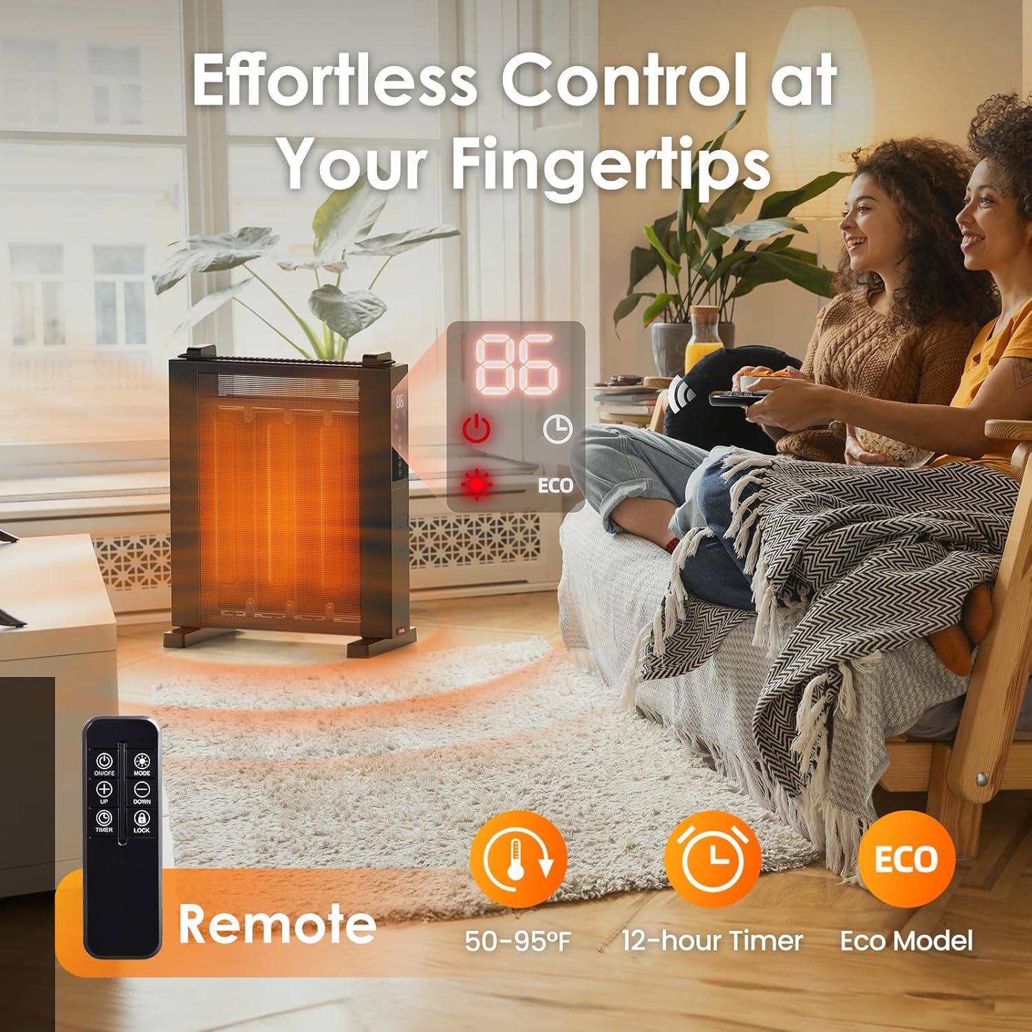 Air Choice 1500W Convection Heater with Remote and Timer