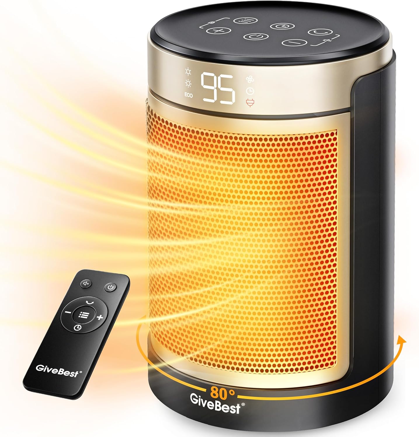 GiveBest 1500W Electric Space Heater with 80 Oscillation