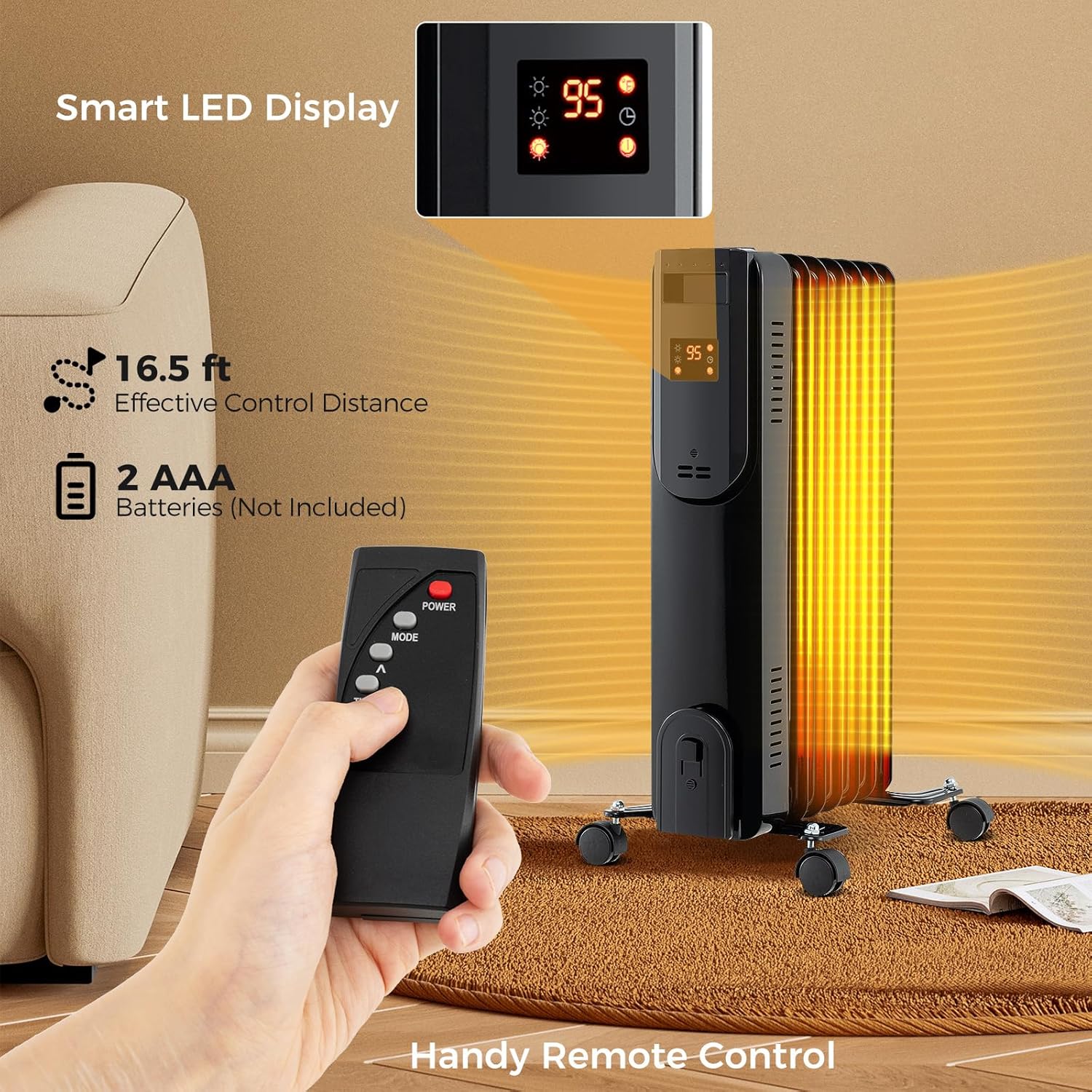 Tangkula Oil Filled Radiator Heater with Remote