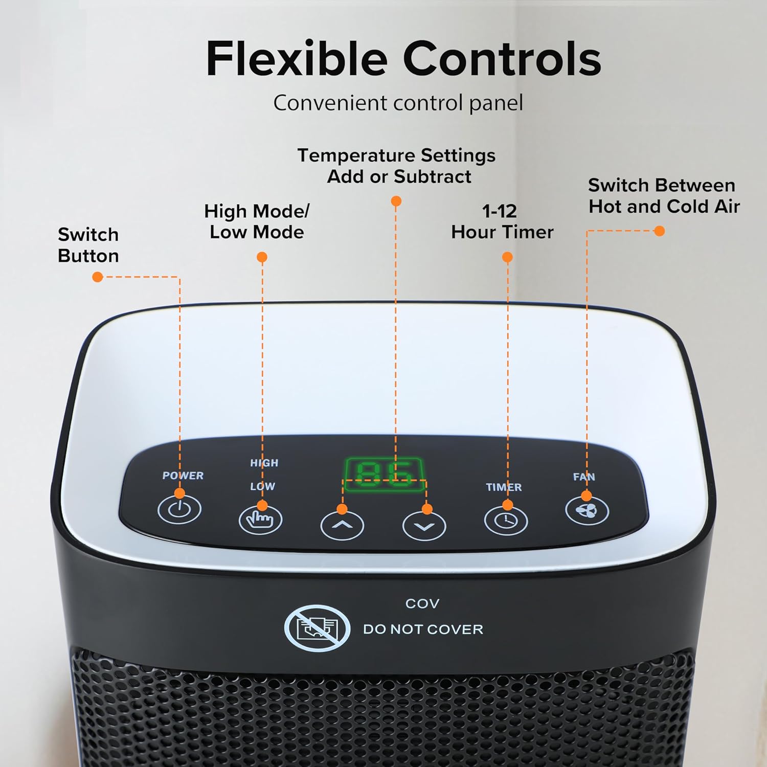 Simple Deluxe Ceramic Space Heater with Digital Touch Display