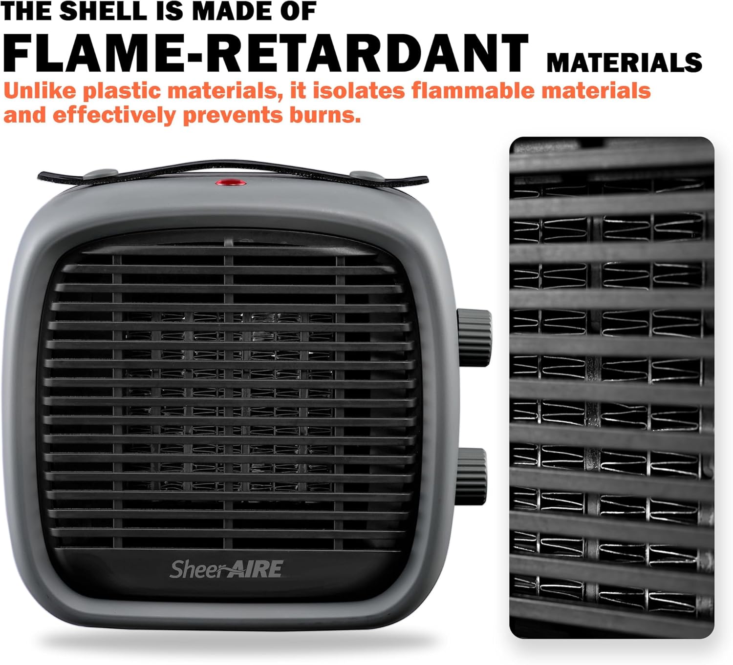 700W 1200W Ceramic Heater with 9 Modes and Handle