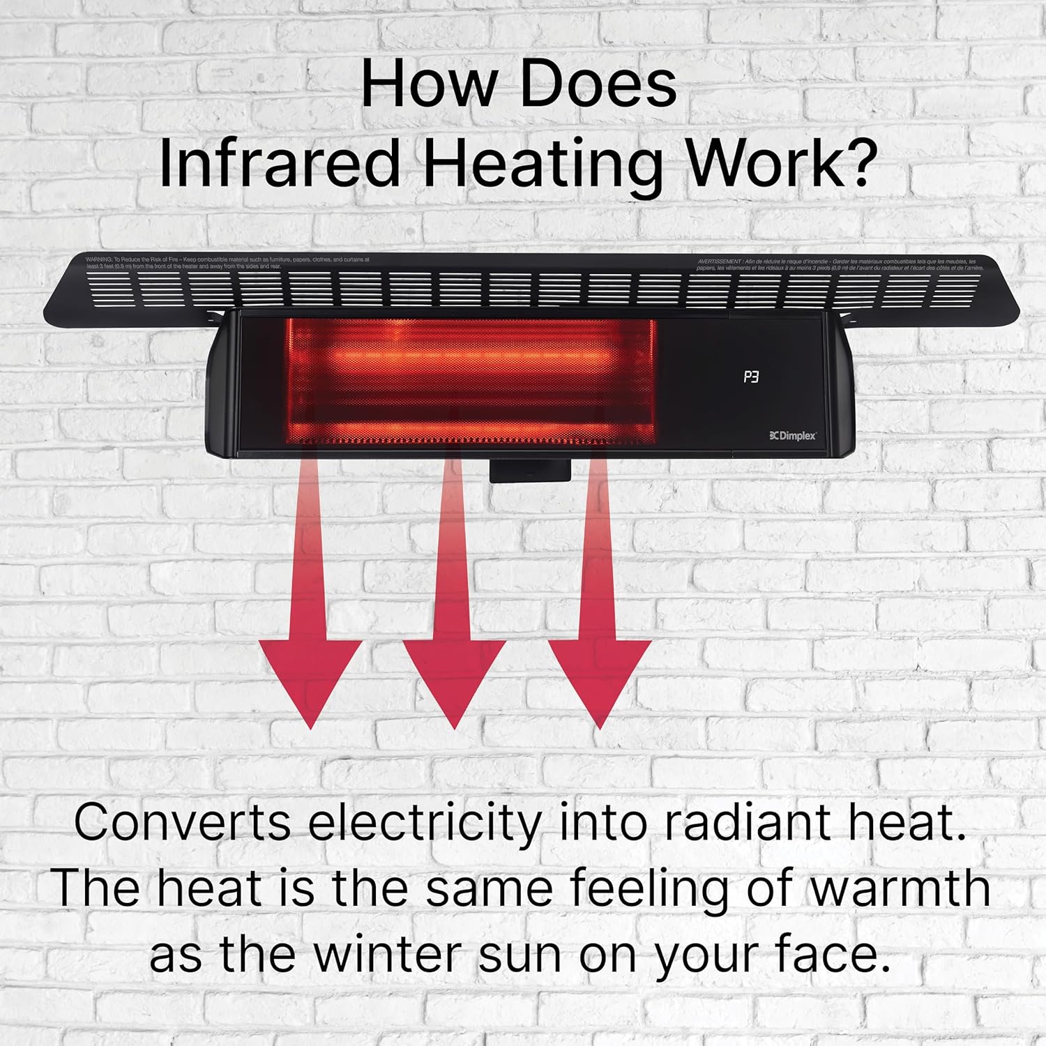 Dimplex Infrared Patio Heater 1500W Weatherproof Black