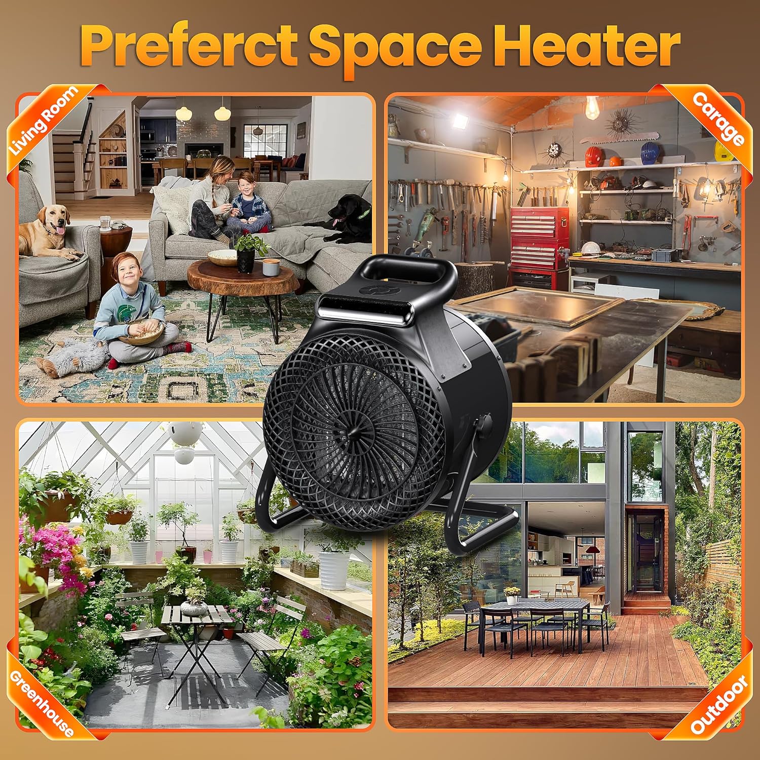 Riseon 1500W PTC Ceramic Space Heater with Remote Control